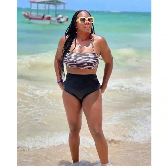 NWT- Kona Sol Molded zebra print bandeau bikini top | size D/DD - Picture 4 of 9